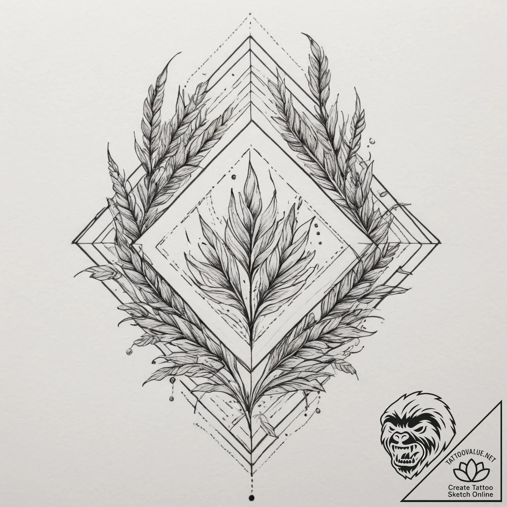 Tattoo design: a stylized "seeded field" rhom... - tattoo sketch (№1754899470_0, 11.08.2025 08:04) — tattoovalue.net