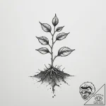 Tattoo sketch a small sprout emerging from cr… – tattoo sketch (№1754900263_0, 11.08.2025 08:17) — tattoovalue.net