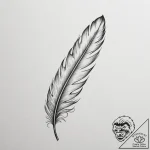 Tattoo design a single, flowing feather with… – tattoo sketch (№1754900856_0, 11.08.2025 08:27) — tattoovalue.net