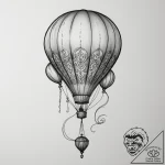 Tattoo sketch a balloon floating with a small… – tattoo sketch (№1754901453_0, 11.08.2025 08:37) — tattoovalue.net