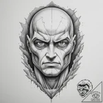 The colossal titan peeking over a wall, tatto… – tattoo sketch (№1754902244_0, 11.08.2025 08:50) — tattoovalue.net