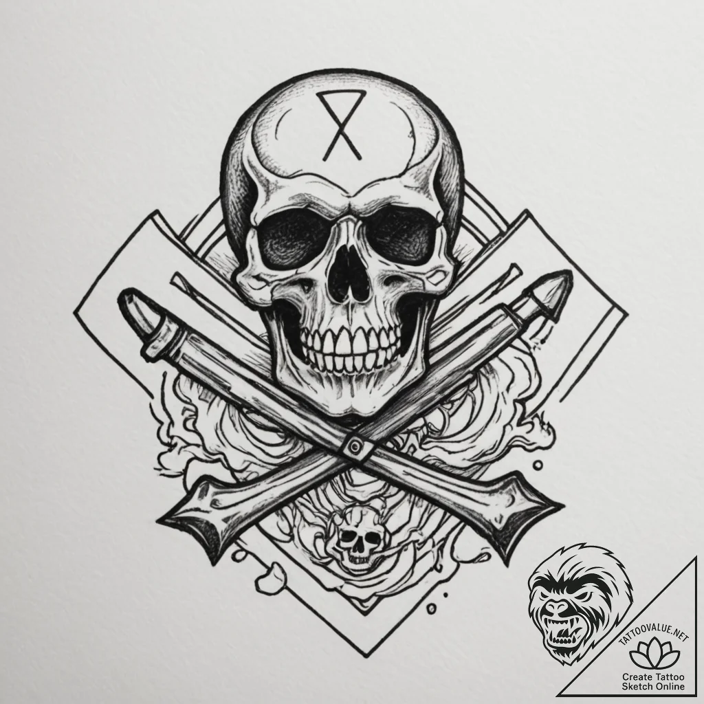 Tattoo design a floppy disk with a skull and... - tattoo sketch (№1754902641_0, 11.08.2025 08:57) — tattoovalue.net