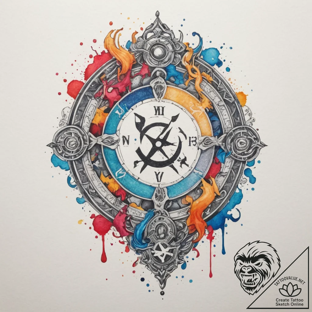 Tattoo sketch a zodiac glyph appearing on a p... - tattoo sketch (№1754903236_0, 11.08.2025 09:07) — tattoovalue.net