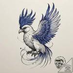 A watercolor and linework tattoo of a sirin,… – tattoo sketch (№1754903635_0, 11.08.2025 09:13) — tattoovalue.net