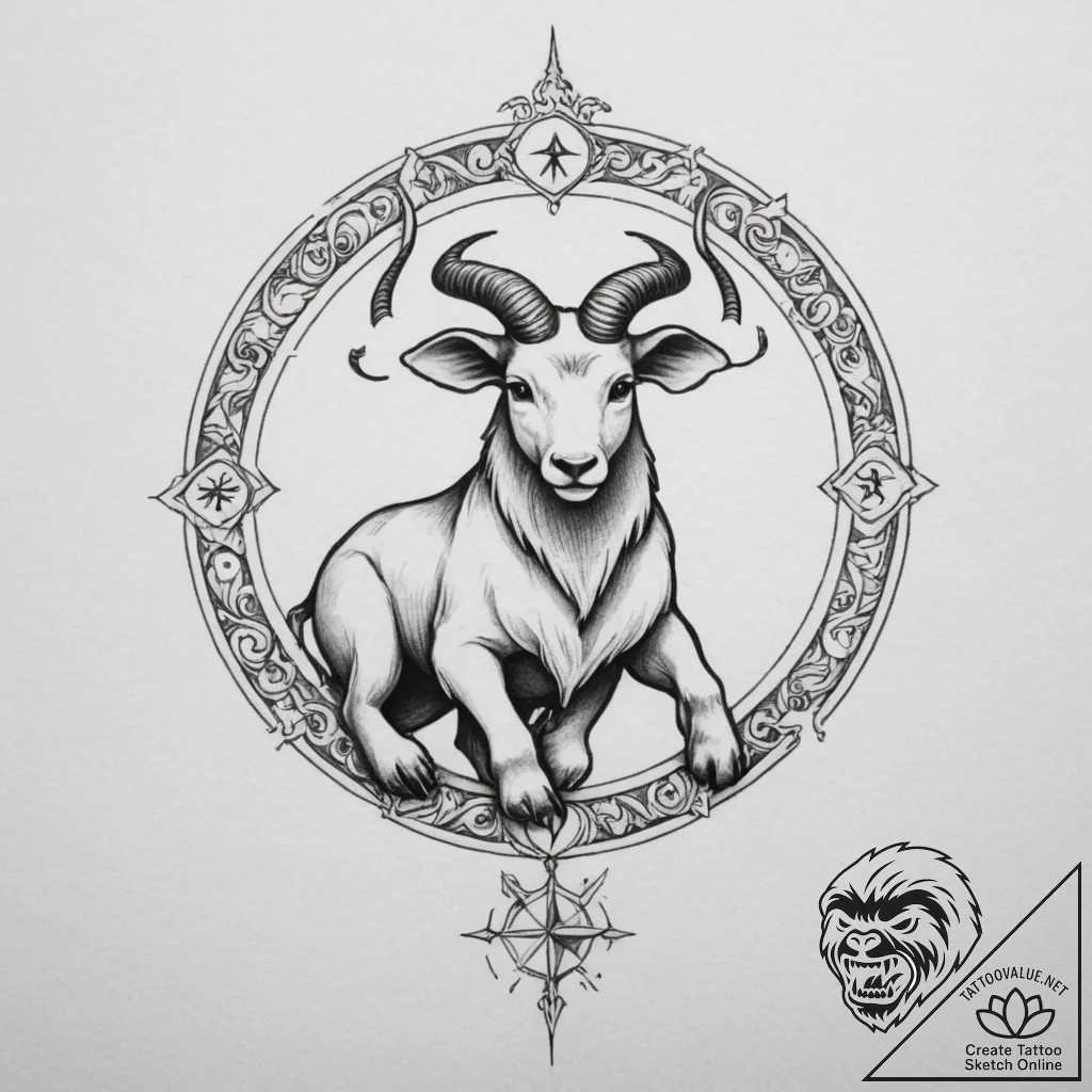 Tattoo design a zodiac animal with a specific... - tattoo sketch (№1754904230_0, 11.08.2025 09:23) — tattoovalue.net