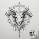 Tattoo sketch a zodiac glyph with a light, ai… – tattoo sketch (№1754906411_0, 11.08.2025 10:00) — tattoovalue.net