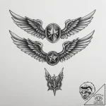 Tattoo design a pair of military aviator wing… – tattoo sketch (№1754906609_0, 11.08.2025 10:03) — tattoovalue.net