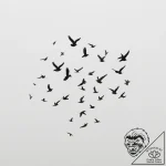 Tattoo sketch a flock of birds flying in form… – tattoo sketch (№1754907399_0, 11.08.2025 10:16) — tattoovalue.net