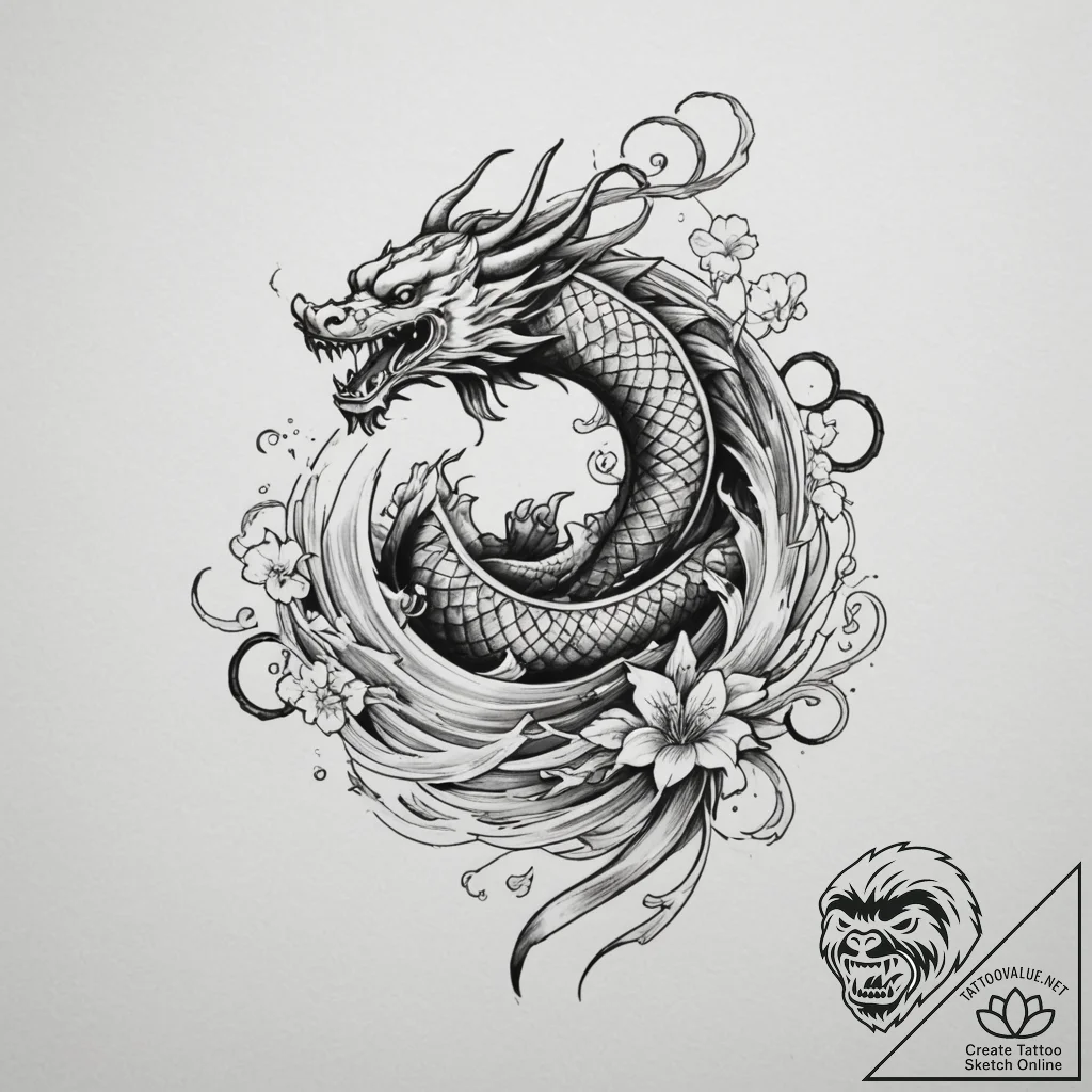 Tattoo design a subtle tribute ribbon in blac... - tattoo sketch (№1754908189_0, 11.08.2025 10:29) — tattoovalue.net