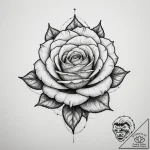 Tattoo sketch a rose with a subtle geometric… – tattoo sketch (№1754908584_0, 11.08.2025 10:36) — tattoovalue.net