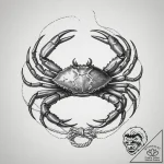 Tattoo design a detailed cancer crab, with sa… – tattoo sketch (№1754909175_0, 11.08.2025 10:46) — tattoovalue.net