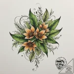 Tattoo sketch a blend of earthy greens and br… – tattoo sketch (№1754909374_0, 11.08.2025 10:49) — tattoovalue.net