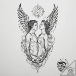 Tattoo sketch gemini twins, one with mercury’… – tattoo sketch (№1754910362_0, 11.08.2025 11:06) — tattoovalue.net