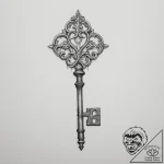 Tattoo sketch a single, ancient key with intr… – tattoo sketch (№1754910560_0, 11.08.2025 11:09) — tattoovalue.net