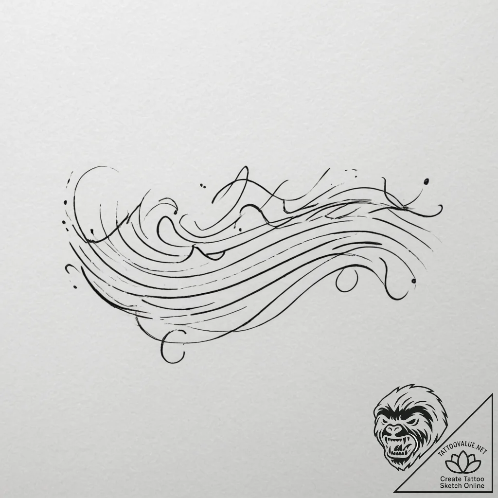 Tattoo sketch an abstract depiction of sound... - tattoo sketch (№1754910956_0, 11.08.2025 11:15) — tattoovalue.net