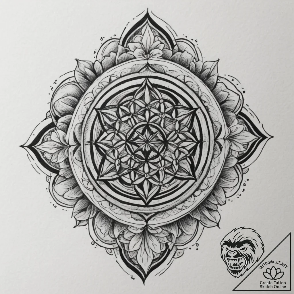 Flower of life pattern (is there, but can be... - tattoo sketch (№1754911949_0, 11.08.2025 11:32) — tattoovalue.net
