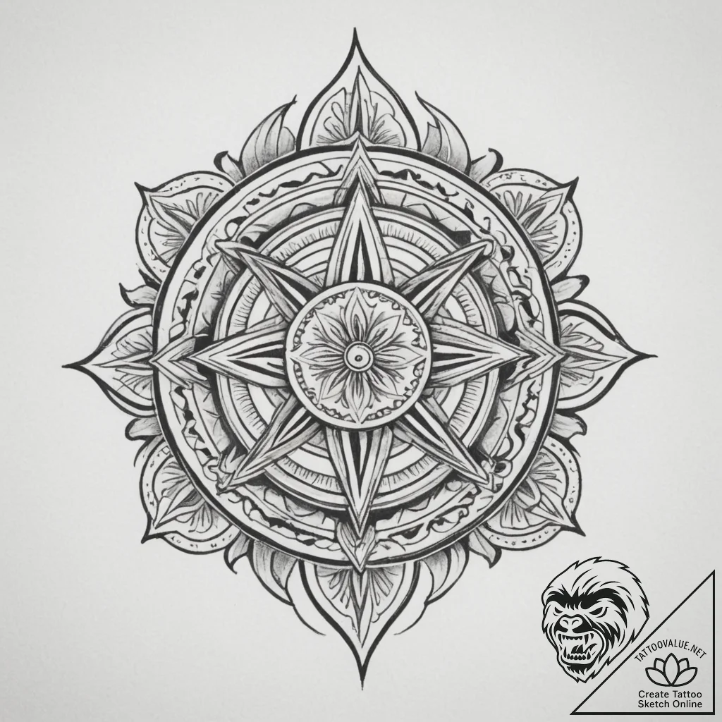 Tattoo sketch a subtle 'mandala' fragment tha... - tattoo sketch (№1754912147_0, 11.08.2025 11:35) — tattoovalue.net