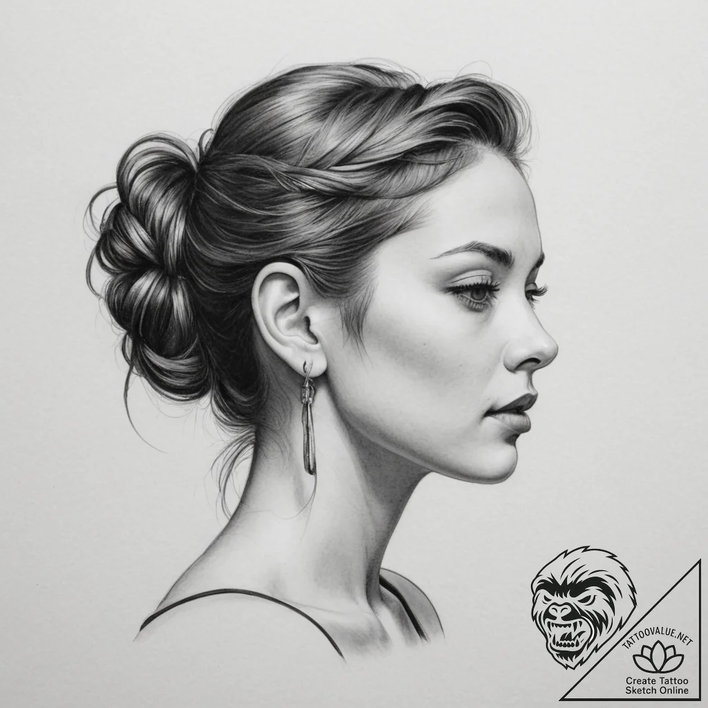 Tattoo sketch an ear with a small, elegant do... - tattoo sketch (№1754912346_0, 11.08.2025 11:39) — tattoovalue.net
