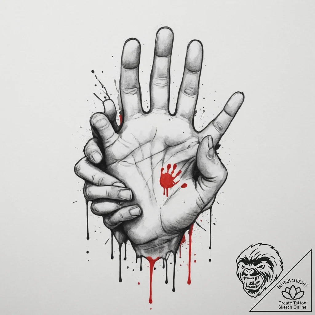 Tattoo design a parent's hand holding a child... - tattoo sketch (№1754914132_0, 11.08.2025 12:08) — tattoovalue.net