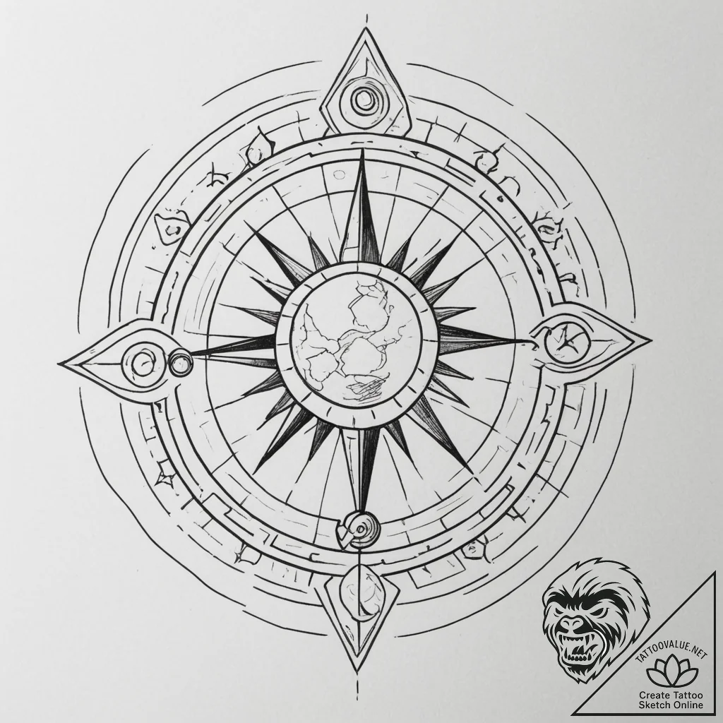 Tattoo sketch an abstract portrayal of the ru... - tattoo sketch (№1754915720_0, 11.08.2025 12:35) — tattoovalue.net