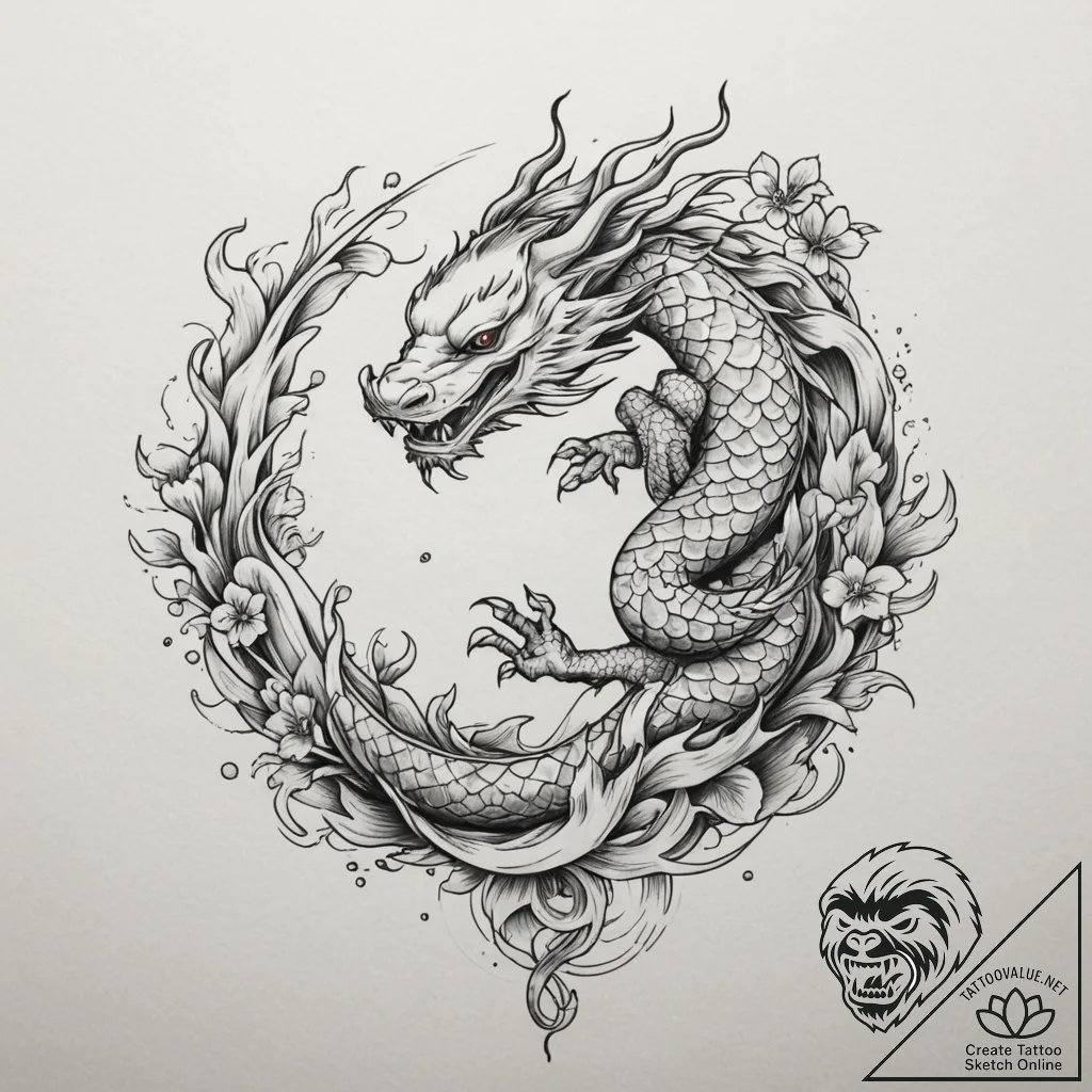 Tattoo design: a minimalist lunitsa, resembli... - tattoo sketch (№1754916312_0, 11.08.2025 12:45) — tattoovalue.net