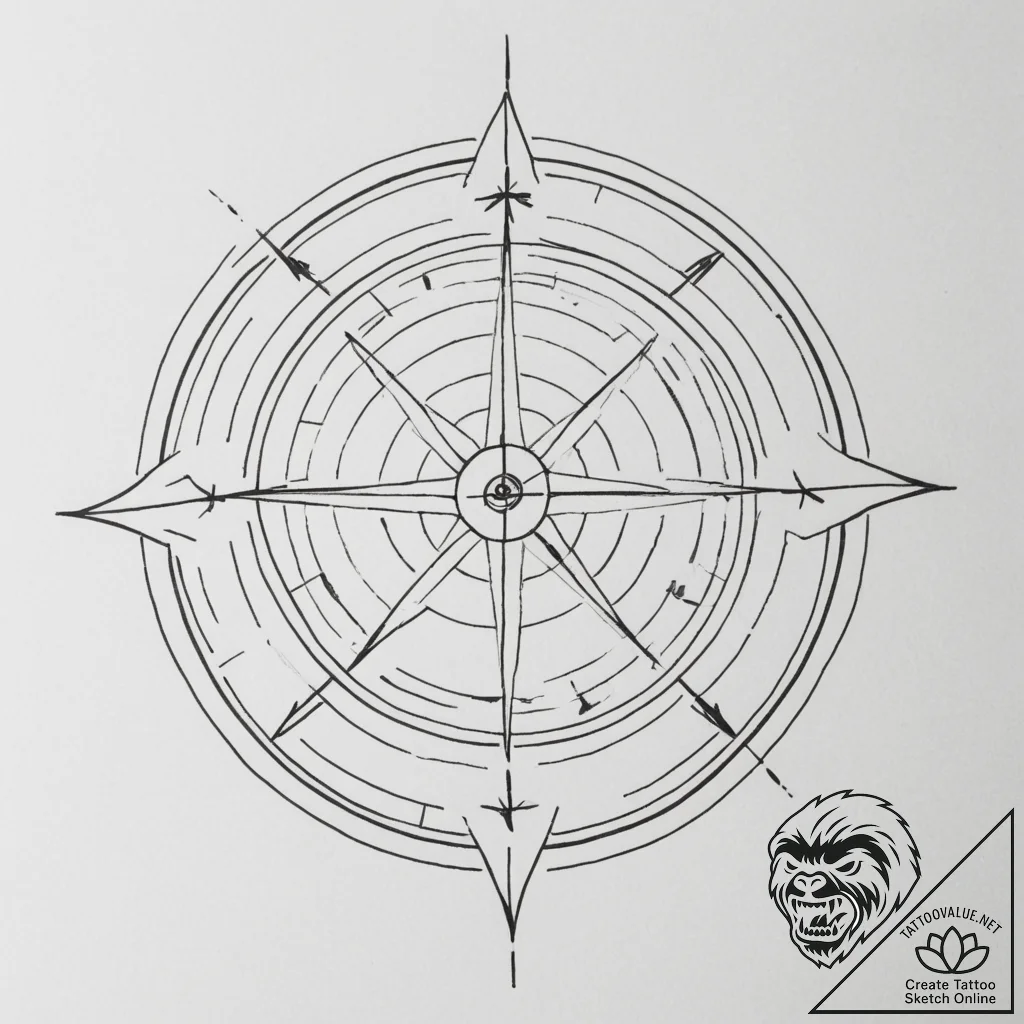 Tattoo design a minimalist symbol of a target... - tattoo sketch (№1754917301_0, 11.08.2025 13:01) — tattoovalue.net