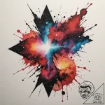 Tattoo design a cosmic nebula in watercolor,… – tattoo sketch (№1754917892_0, 11.08.2025 13:11) — tattoovalue.net