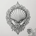Tattoo design a minimalist seashell, represen… – tattoo sketch (№1754918287_0, 11.08.2025 13:18) — tattoovalue.net