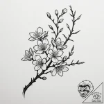 Tattoo sketch a branch of cherry blossoms, sy… – tattoo sketch (№1754918486_0, 11.08.2025 13:21) — tattoovalue.net