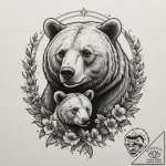 Tattoo design a mother bear and her cub(s) fo… – tattoo sketch (№1754920046_0, 11.08.2025 13:47) — tattoovalue.net