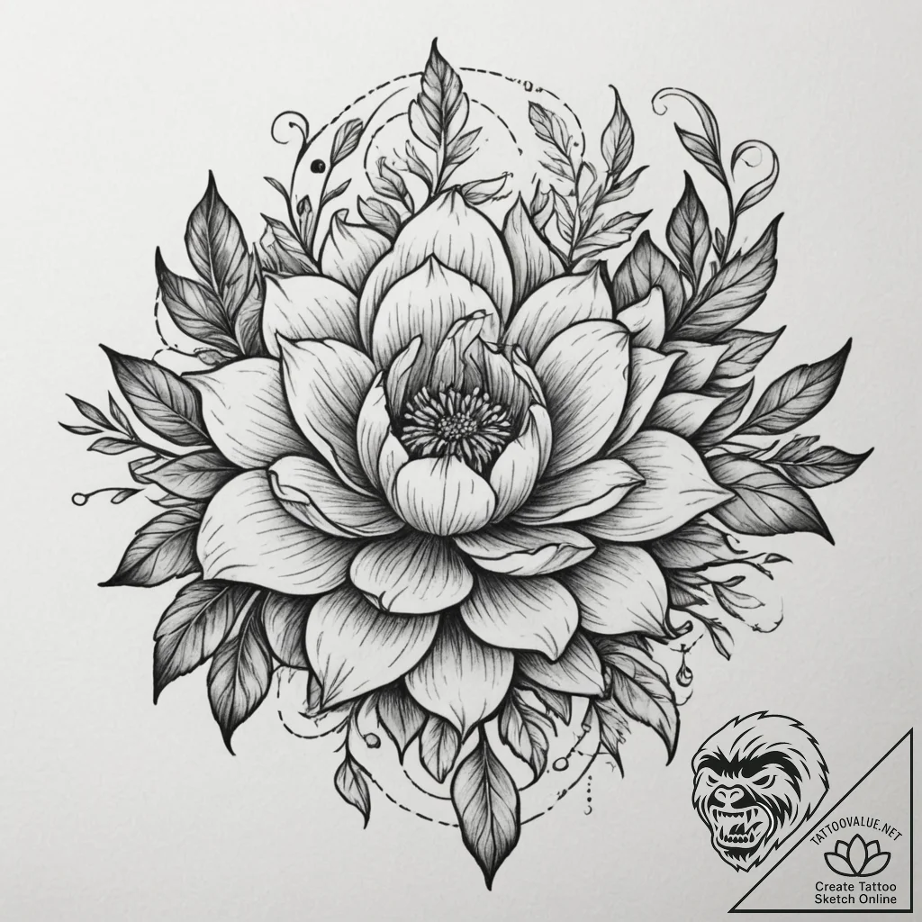 Tattoo design a fine line pattern of falling... - tattoo sketch (№1754920443_0, 11.08.2025 13:54) — tattoovalue.net