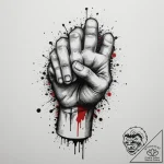 Tattoo sketch a stylized fist punching throug… – tattoo sketch (№1754920639_0, 11.08.2025 13:57) — tattoovalue.net