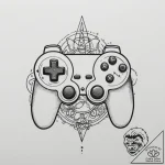Tattoo design a retro joystick with wires for… – tattoo sketch (№1754921232_0, 11.08.2025 14:07) — tattoovalue.net