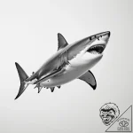 A great white shark breaching the water, capt… – tattoo sketch (№1754921430_0, 11.08.2025 14:10) — tattoovalue.net