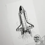 Tattoo sketch a stylized space shuttle taking… – tattoo sketch (№1754922422_0, 11.08.2025 14:27) — tattoovalue.net