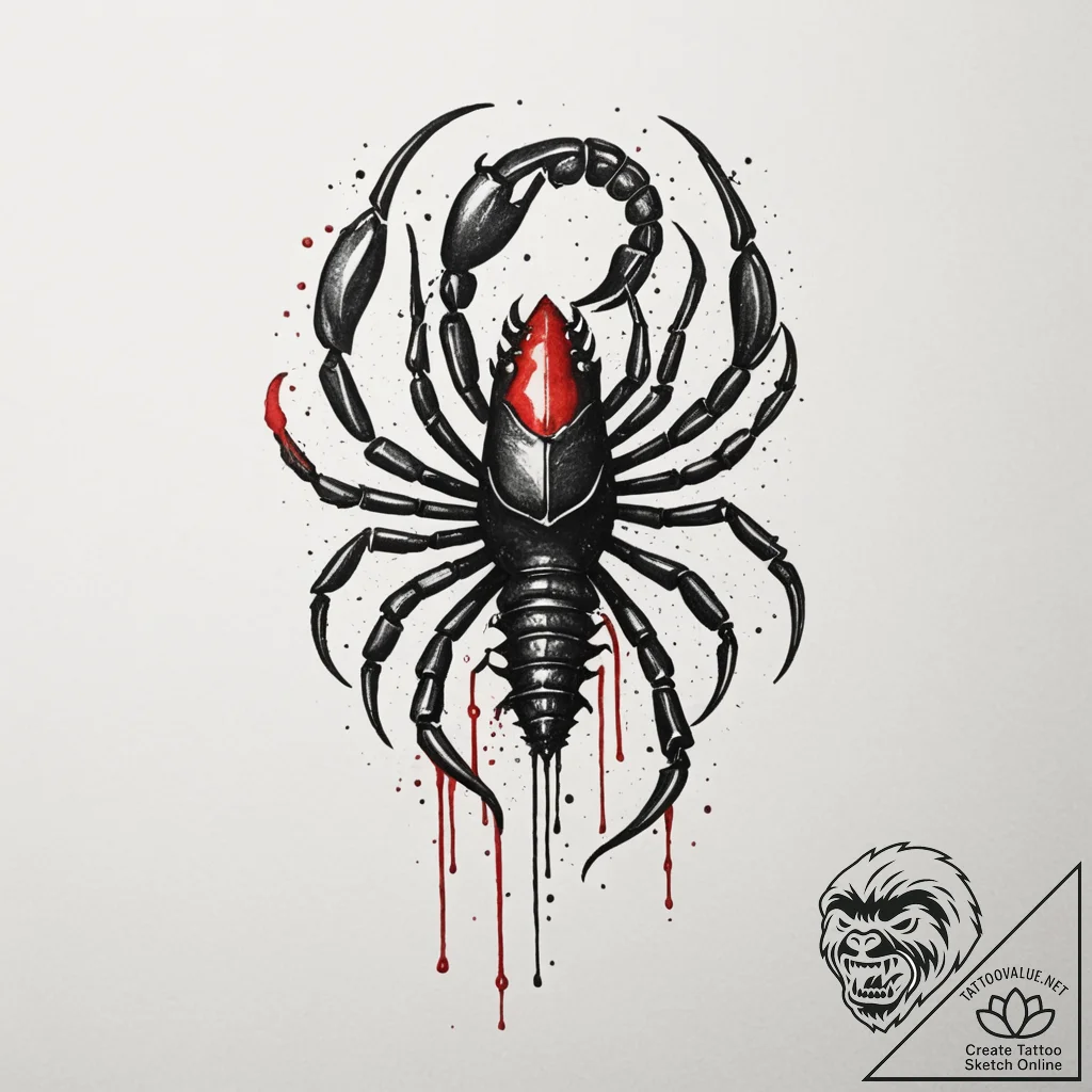 Tattoo design a scorpio scorpion, its body ma... - tattoo sketch (№1754922820_0, 11.08.2025 14:33) — tattoovalue.net