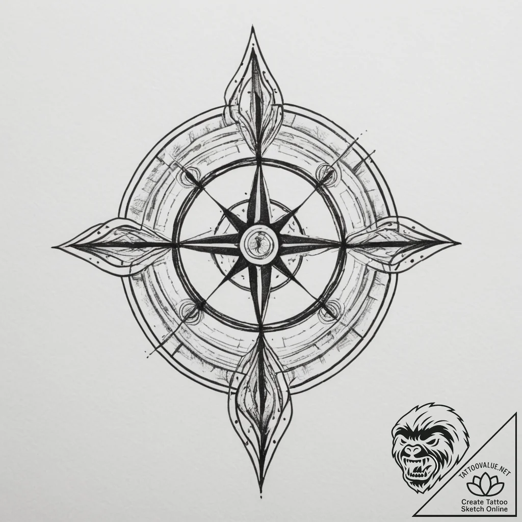 Tattoo sketch a minimalist zodiac glyph fille... - tattoo sketch (№1754924635_0, 11.08.2025 15:03) — tattoovalue.net