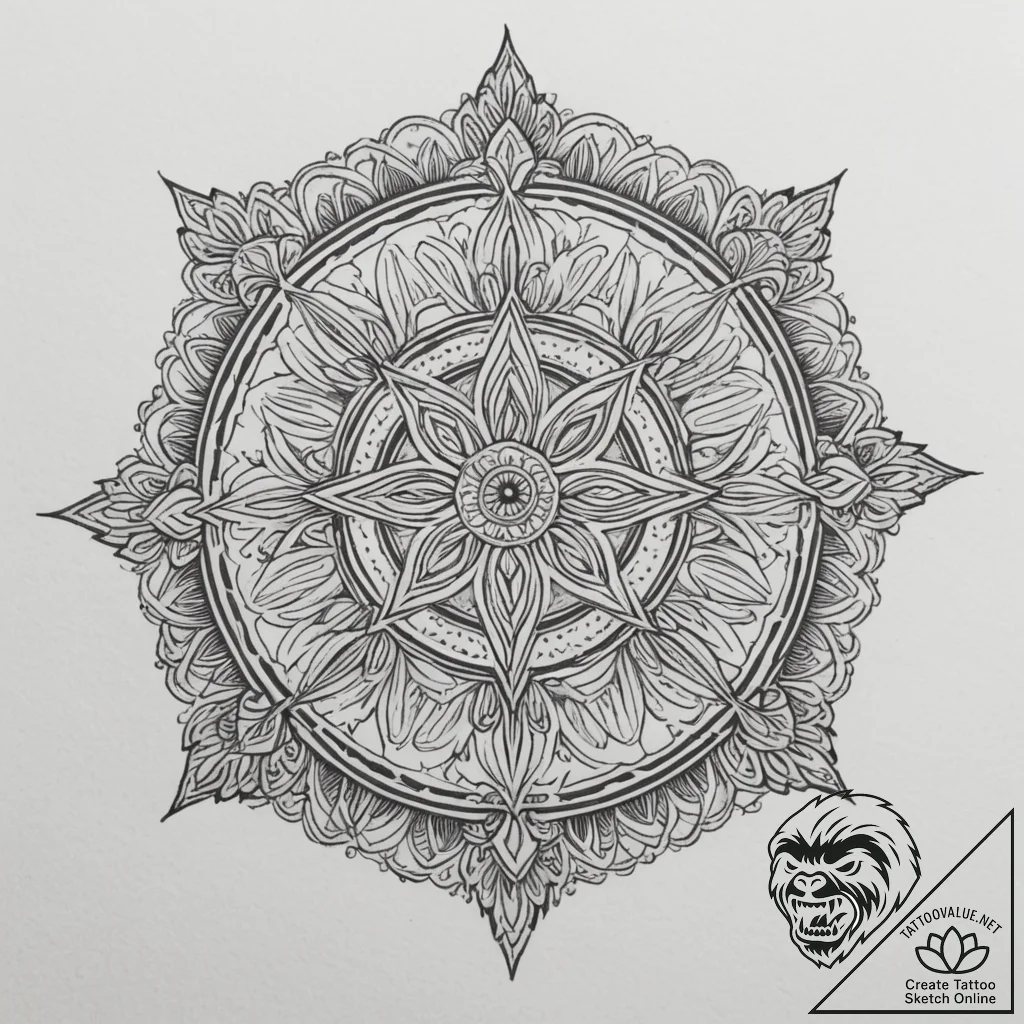 Tattoo design: a kolovrat with interwoven pat... - tattoo sketch (№1754925246_0, 11.08.2025 15:14) — tattoovalue.net