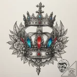 Tattoo design a king’s crown on one, a queen’… – tattoo sketch (№1754926648_0, 11.08.2025 15:37) — tattoovalue.net