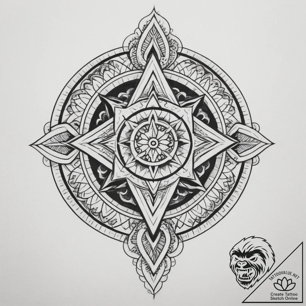 Tattoo sketch a stylized graveyard with a lon... - tattoo sketch (№1754929278_0, 11.08.2025 16:21) — tattoovalue.net