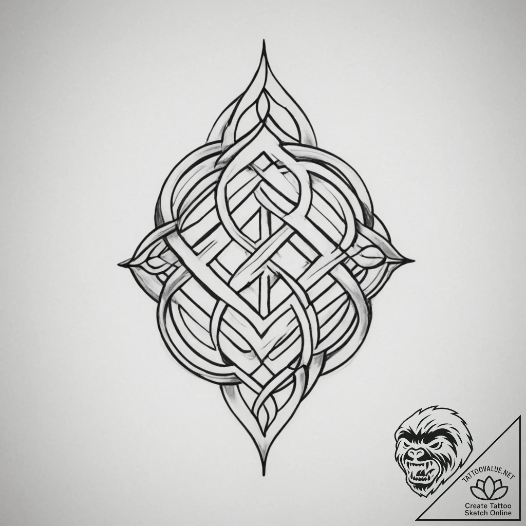 Tattoo design a strong, protective knotwork p... - tattoo sketch (№1754929893_0, 11.08.2025 16:31) — tattoovalue.net