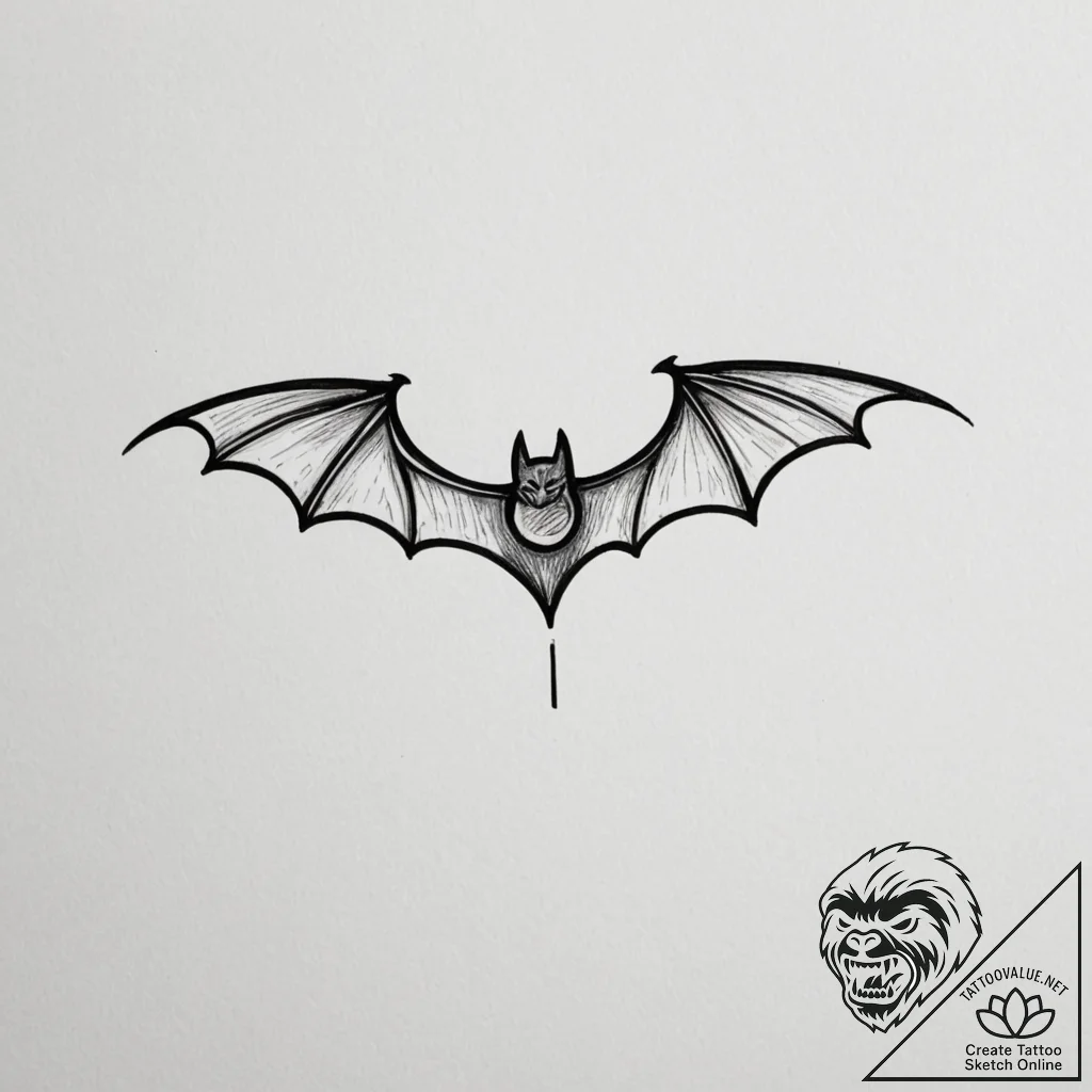 The bat-signal, tattoo sketch design, black o... - tattoo sketch (№1754930098_0, 11.08.2025 16:34) — tattoovalue.net