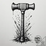 Tattoo design a powerful blacksmith’s hammer… – tattoo sketch (№1754932102_0, 11.08.2025 17:08) — tattoovalue.net