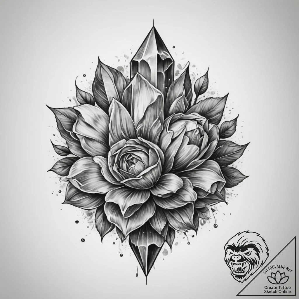 Tattoo design a solid block of ice, unyieldin... - tattoo sketch (№1754932694_0, 11.08.2025 17:18) — tattoovalue.net