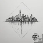 A blurred, abstract photo of city lights at n… – tattoo sketch (№1754934869_0, 11.08.2025 17:54) — tattoovalue.net