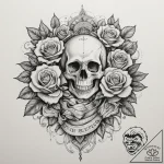 Apple, concept art for tattoo, chicano tattoo… – tattoo sketch (№1754935068_0, 11.08.2025 17:57) — tattoovalue.net