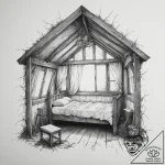 An old, forgotten attic filled with antique f… – tattoo sketch (№1754936652_0, 11.08.2025 18:24) — tattoovalue.net