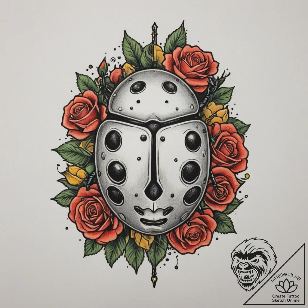 Tattoo design a delicate ladybug, bringing go... - tattoo sketch (№1754938828_0, 11.08.2025 19:00) — tattoovalue.net