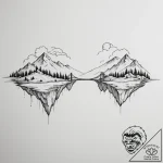 Tattoo design two distant islands connected b… – tattoo sketch (№1754941001_0, 11.08.2025 19:36) — tattoovalue.net