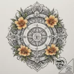 Tattoo design a zodiac glyph intertwined with… – tattoo sketch (№1754941397_0, 11.08.2025 19:43) — tattoovalue.net
